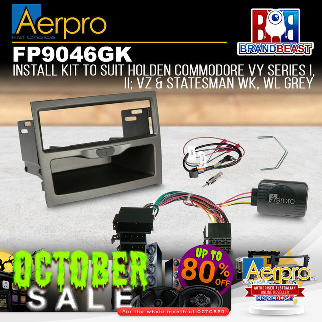 Aerpro FP9046GK Single DIN Grey Install Kit Suit Holden Commodore/Statesman