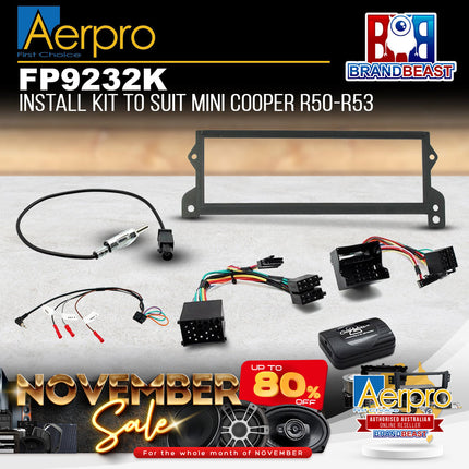 Aerpro FP9232K Single DIN Install Kit to Suit Mini Cooper R50-R53