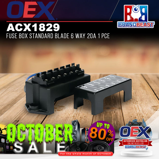 OEX ACX1829 Fuse Box Standard Blade 6 Way 20A 1 Pce