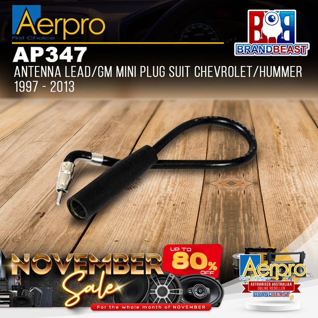 Aerpro AP347 Antenna Lead/GM Mini Plug Suit Chevrolet/Hummer 1997 - 2013