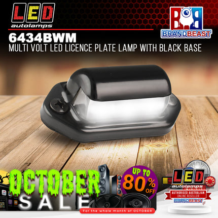 LED Autolamps 6434BWM Multi Volt LED Licence Plate Lamp With Black Base