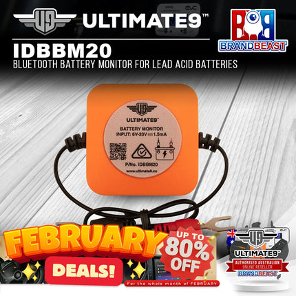 Ultimate9 IDBBM20 Bluetooth Battery Monitor For Lead Acid Batteries