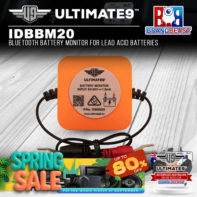 Ultimate9 IDBBM20 Bluetooth Battery Monitor For Lead Acid Batteries