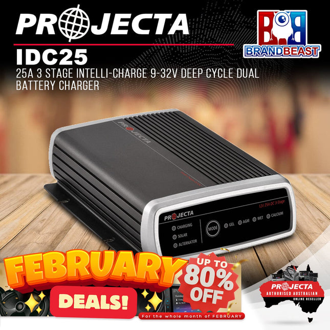 PROJECTA IDC25 25A 3 Stage Intelli-Charge 9-32V Deep Cycle Dual Battery Charger