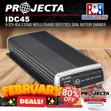 PROJECTA IDC45 9-32V 45A 3 Stage Intelli-Charge Deep Cycle Dual Battery Charger