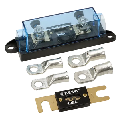 Projecta IFB-100 Fuse Box with 100A ANL Fuse - Heavy-Duty Inline Fuse Holder for Inverter and High-Current DC Circuit Protection