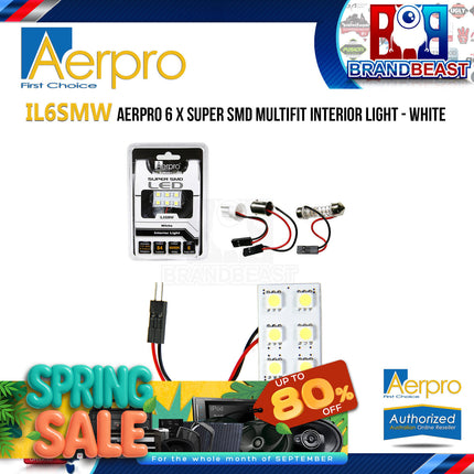 Aerpro Il6Smw 6 X Super Smd Multifit Interior Light - White