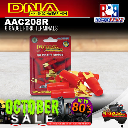 DNA AAC208R 8 Gauge Fork Terminals - 10 Pieces