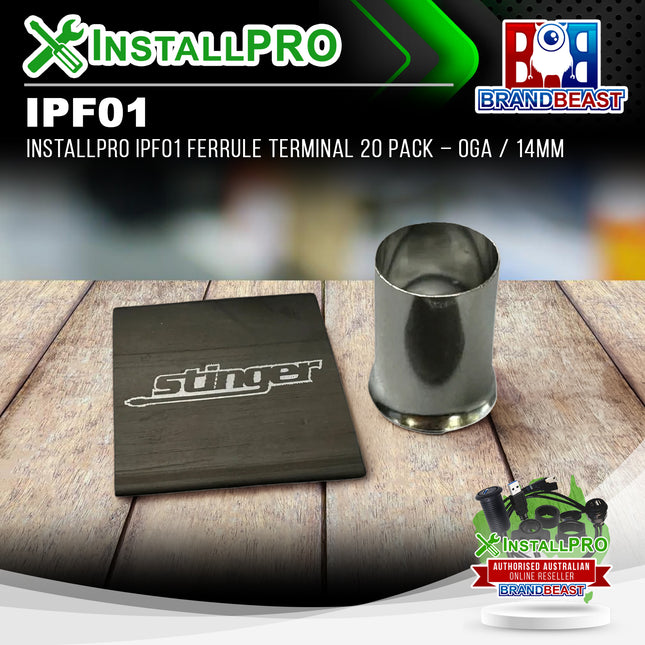 InstallPRO IPF01 Ferrule Terminal 20 Pack – 0Ga / 14mm