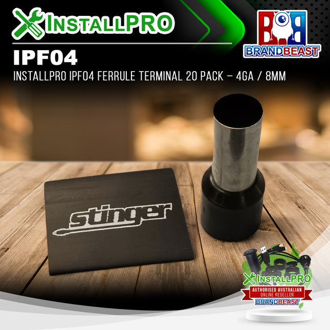 InstallPRO IPF04 Ferrule Terminal 20 Pack – 4Ga / 8mm