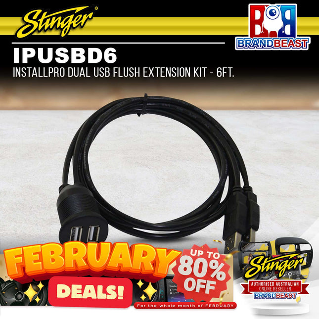 Stinger IPUSBD6 InstallPRO Dual USB Flush Extension Kit - 6Ft.