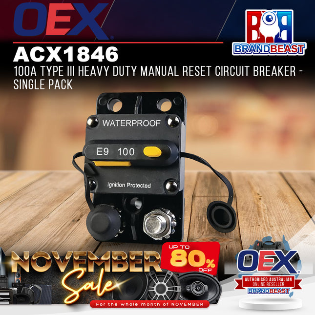 OEX ACX1846 1000A Type III Heavy Duty Manual Reset Circuit Breaker - Single Pack