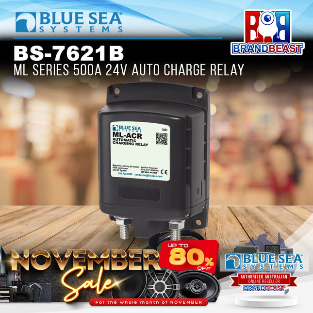 Blue Sea Systems BS-7621B ML Series 500A 24V Auto Charge Relay