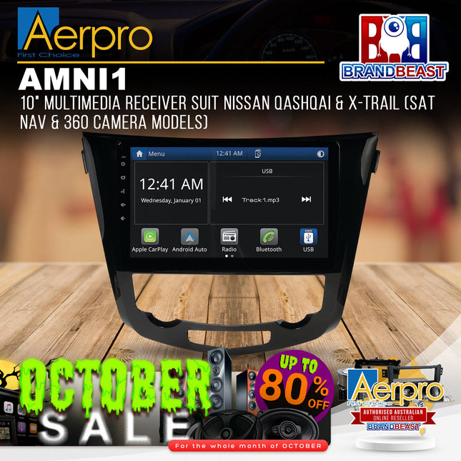Aerpro AMNI1 10" Multimedia Receiver Suit Nissan QASHQAI & X-Trail