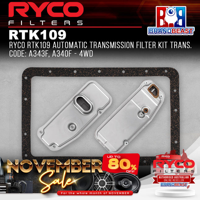 Ryco RTK109 Automatic Transmission Filter Kit Trans. Code: A343F, A340F - 4WD