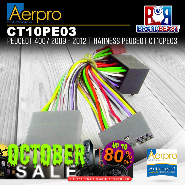 Aerpro CT10PE03 T-Harness to Suit Peugeot