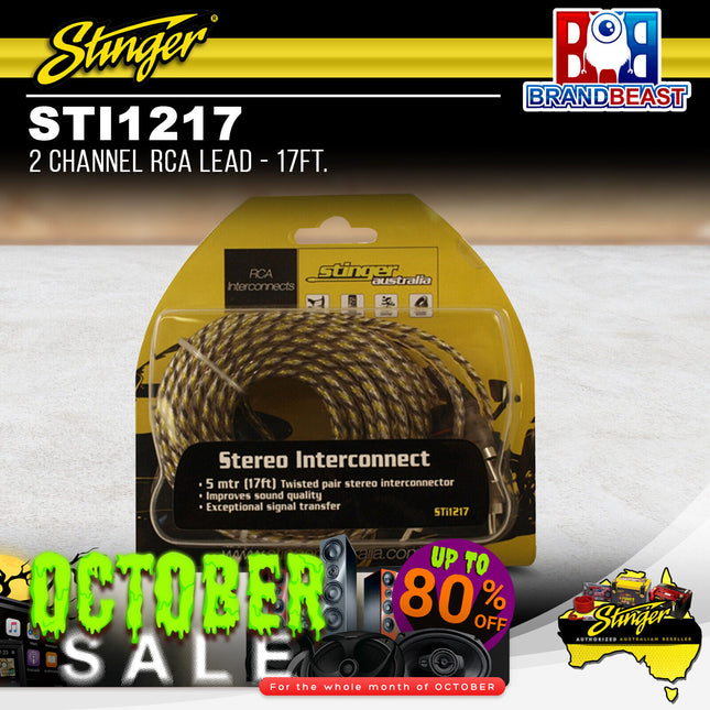 Stinger STI1217 2 Channel RCA Lead - 17Ft.