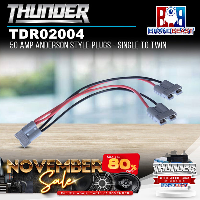 Thunder TDR02004 50 Amp Anderson Style Plugs - Single to Twin