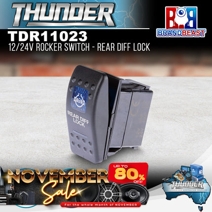 Thunder TDR11023 12/24V Rocker Switch - Rear Diff Lock