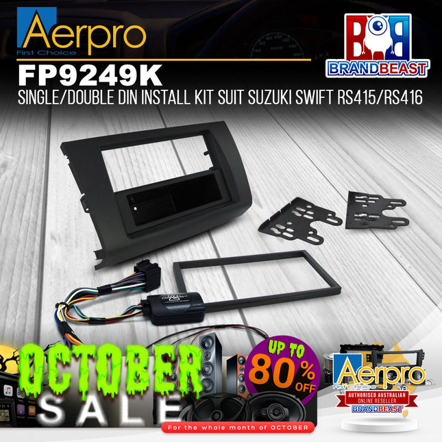 Aerpro FP9249K Single/Double DIN Dark Grey Install Kit Suit Suzuki Swift 2005 - 2010