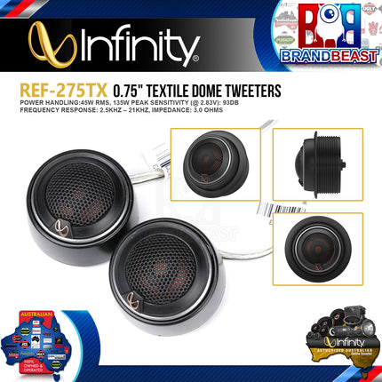 Infinity REF275tx 3/4&quot; 135W Car Tweeters