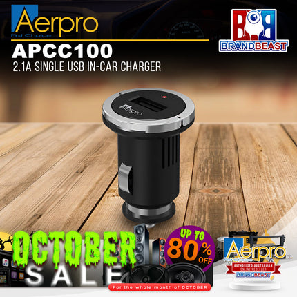 Aerpro APCC100 2.1A Single USB In-Car Charger