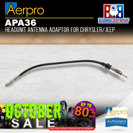 Aerpro APA36 Headunit Antenna Adaptor to Suit Chrysler/Jeep/Holden/Dodge Vehicle