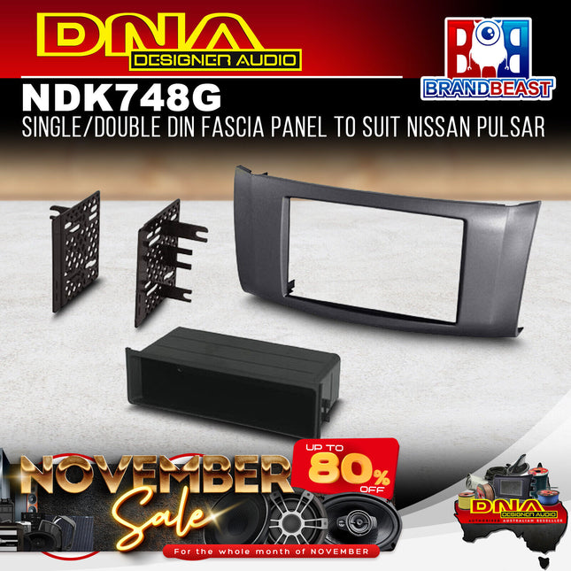 DNA ND-K748G Single/Double DIN Fascia Panel To Suit Nissan Pulsar