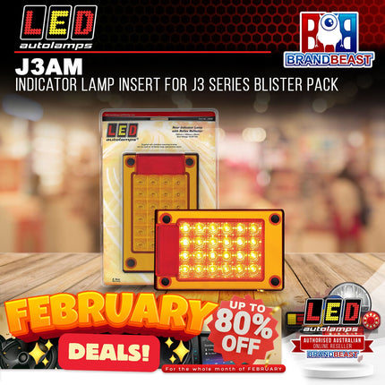 LED Autolamps J3AM Indicator Lamp Insert For J3 Series Blister Pack