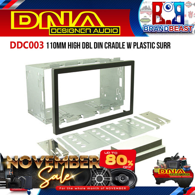 DNA DDC003 110mm High Double Din Cradle with Plastic Surround