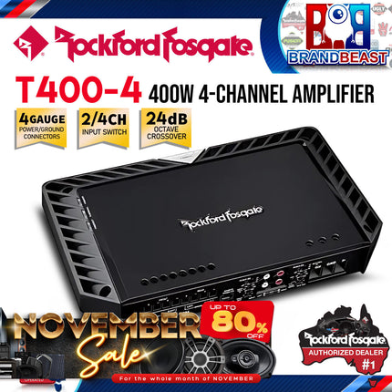 Rockford Fosgate T400-4 Power 400 Watt 4-Channel Amplifier