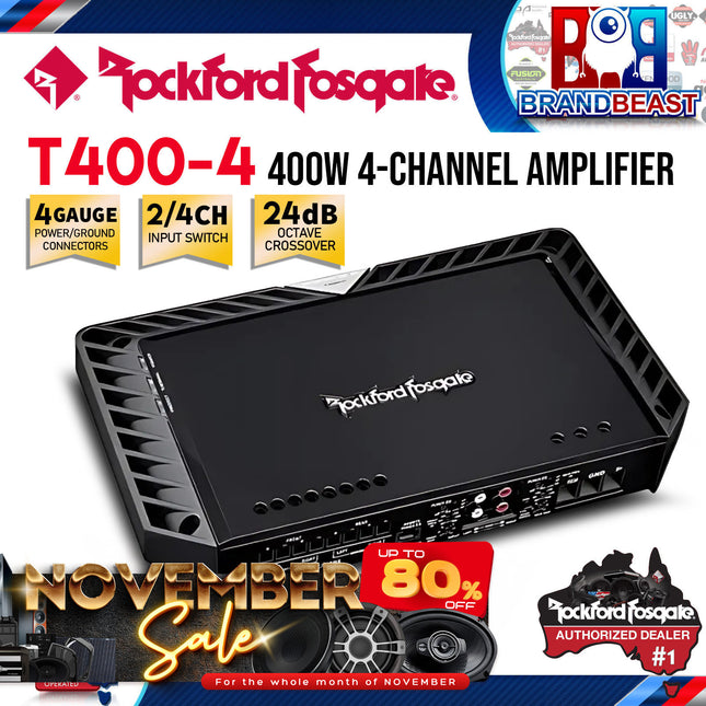 Rockford Fosgate T400-4 Power 400 Watt 4-Channel Amplifier