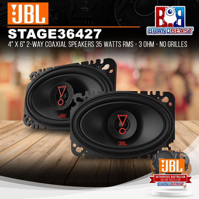 JBL STAGE3 6427 4" x 6" 175W 2-Way Coaxial Speaker System - Pair (No Grille)