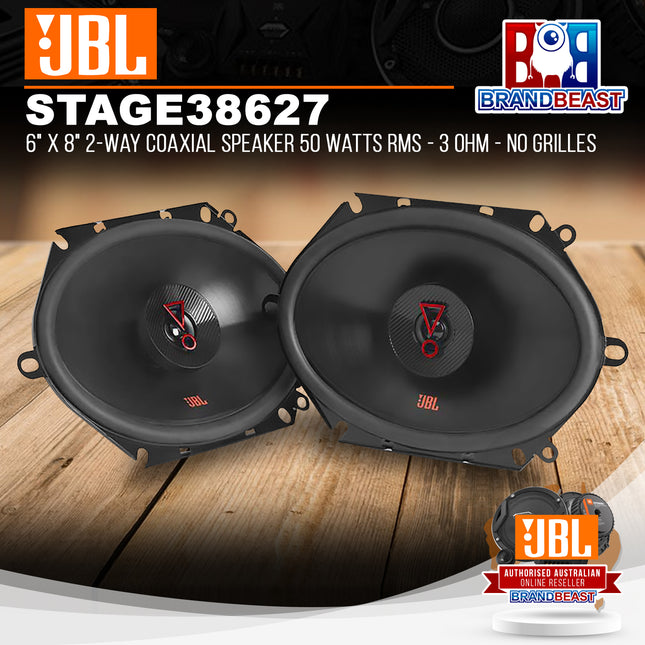 JBL STAGE3 8627 6" x 8" 2-Way Coaxial Speaker 50 Watts RMS - 3 Ohm - No Grilles