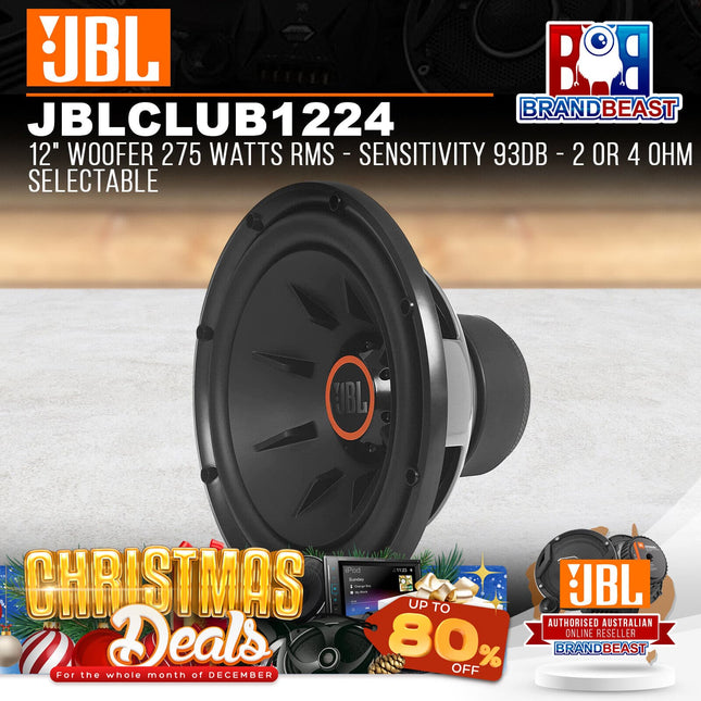 JBL Club 1224 12" Woofer 275 Watts RMS - Sensitivity 93dB - 2 or 4 Ohm Selectable