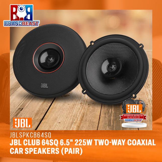 JBL Club 64SQ 6.5" 225W Two-Way Coaxial Car Speakers (Pair)