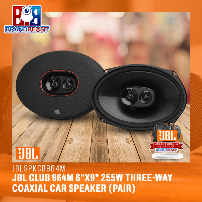 JBL Club 964M 6"x9" 255W Three-Way Coaxial Car Speaker (Pair)