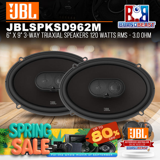 JBL STADIUM 962M 6" x 9" 3-Way Triaxial Speakers 120 Watts RMS - 3.0 Ohm