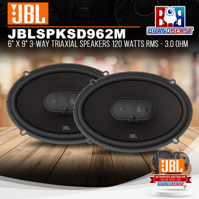 JBL STADIUM 962M 6" x 9" 3-Way Triaxial Speakers 120 Watts RMS - 3.0 Ohm