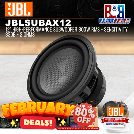 JBL Arena X 12" High-Performance Subwoofer 800W RMS - Sensitivity 83dB - 2 Ohms