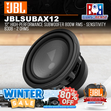 JBL Arena X 12" High-Performance Subwoofer 800W RMS - Sensitivity 83dB - 2 Ohms