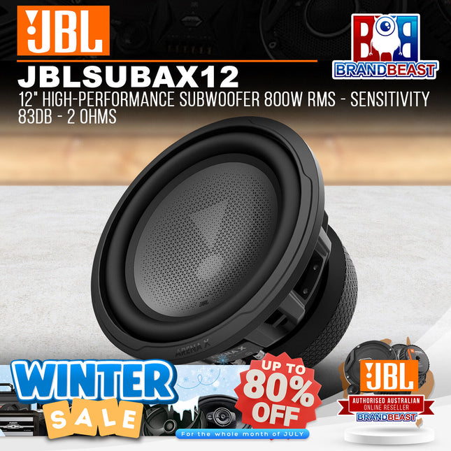 JBL Arena X 12" High-Performance Subwoofer 800W RMS - Sensitivity 83dB - 2 Ohms
