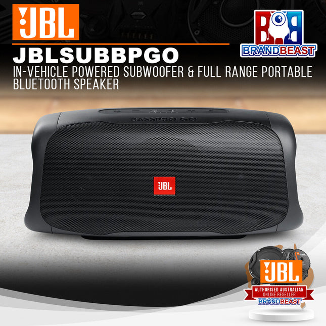 JBL BassPro Go In-Vehicle Powered Subwoofer & Full Range Portable Bluetooth Speaker