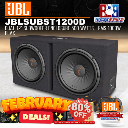 JBL STAGE 1200D Dual 12" Subwoofer Enclosure 500 Watts - RMS 1000W - Peak