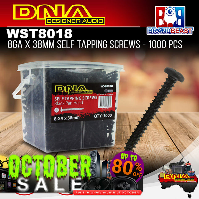 DNA WST8018 38mm 8 Gauge Self Tapper Screws - 1000 Pieces