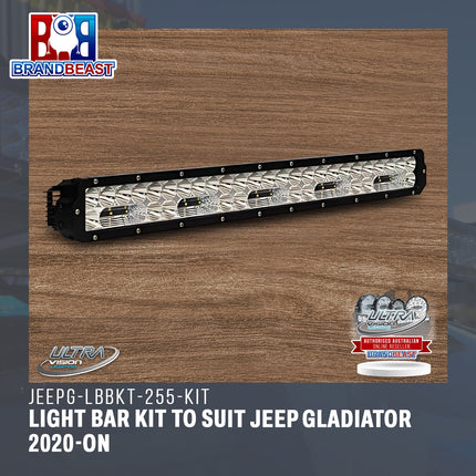 Ultra Vision Lighting JEEPG-LBBKT-255-KIT Light Bar Kit to Suit Jeep Gladiator 2020-On