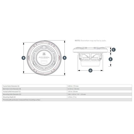 JL Audio JLA-010-03064-00 M3 6.5" Marine Speakers - White Sport Grille with LED