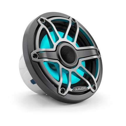 JL Audio JLA-010-03092-00 M6 6.5" Marine Speakers - Titanium Sport Grille with LED