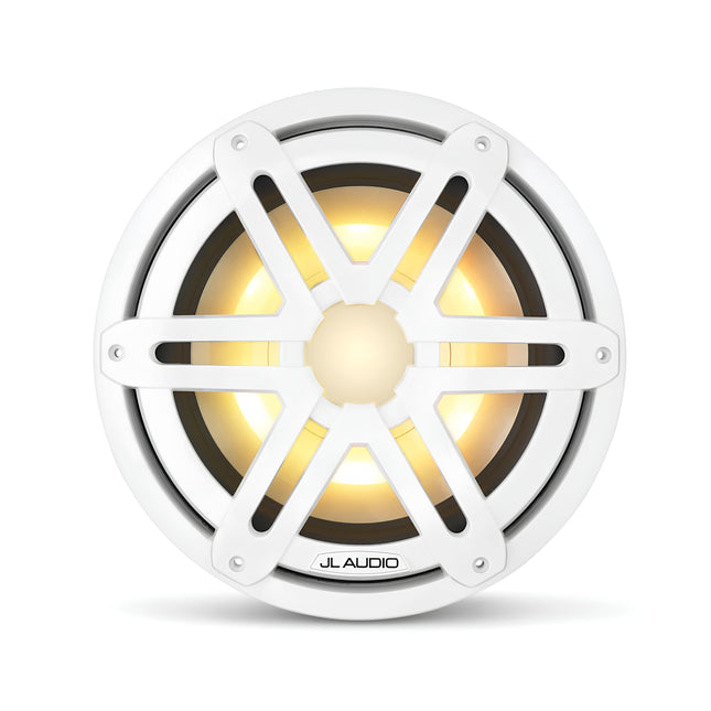 JL Audio JLA-010-03265-00 M3 Marine Subwoofer - 10" Marine Subwoofer with LED and White Sport Grille