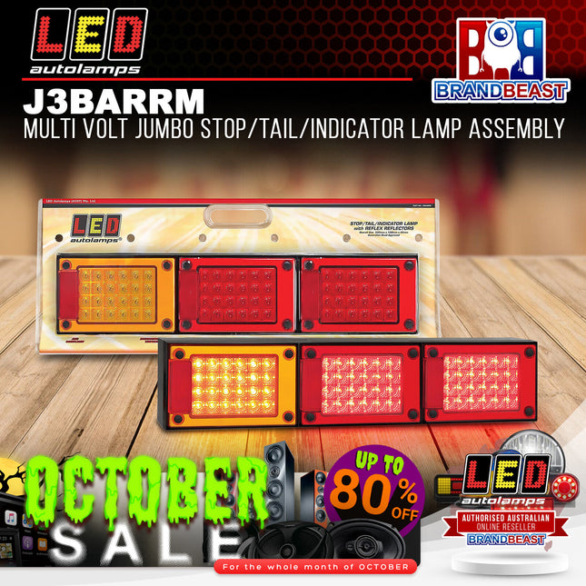LED Autolamps J3BARRM Multi Volt Jumbo Stop/Tail/Indicator Lamp Assembly